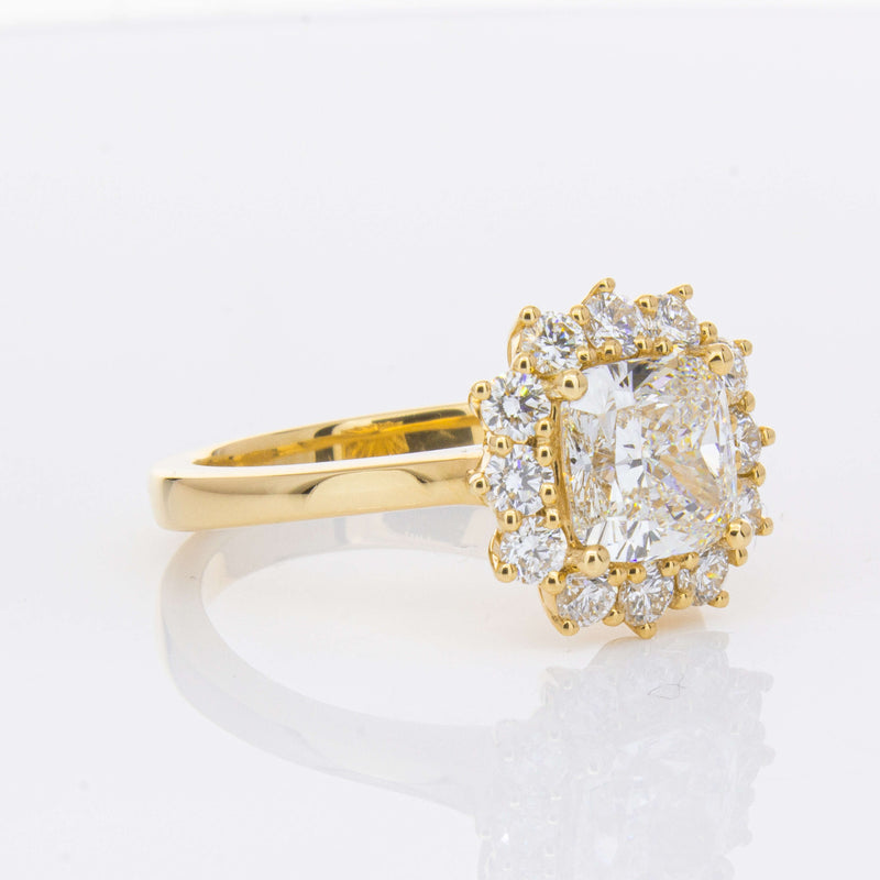 18ct Yellow Gold 2.00ct Cushion Cut Diamond Belle Ring-Ring-Walker & Hall