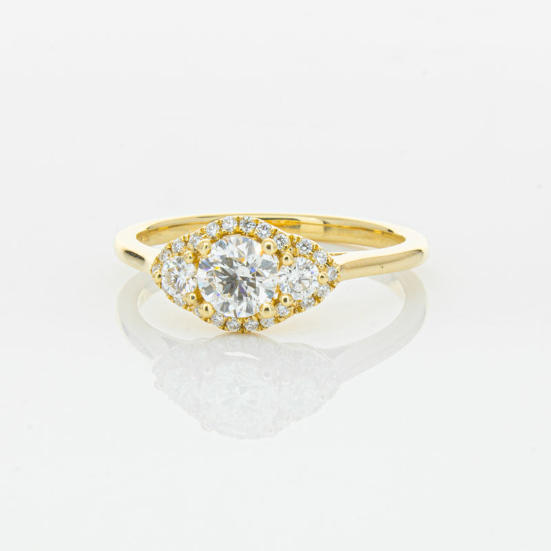 18ct Yellow Gold .44ct Diamond Posie Ring-Ring-Walker & Hall