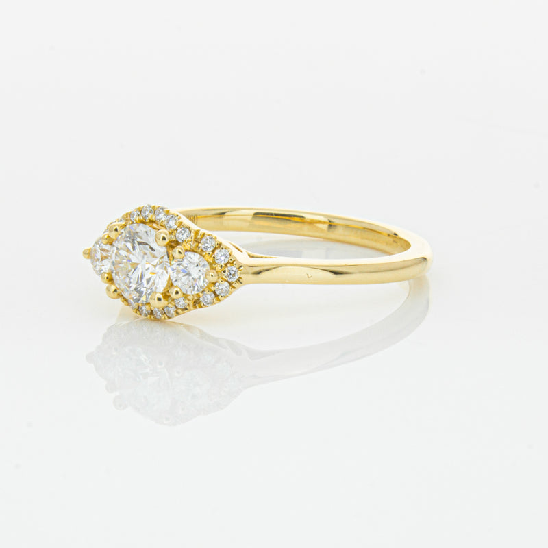 18ct Yellow Gold .44ct Diamond Posie Ring-Ring-Walker & Hall