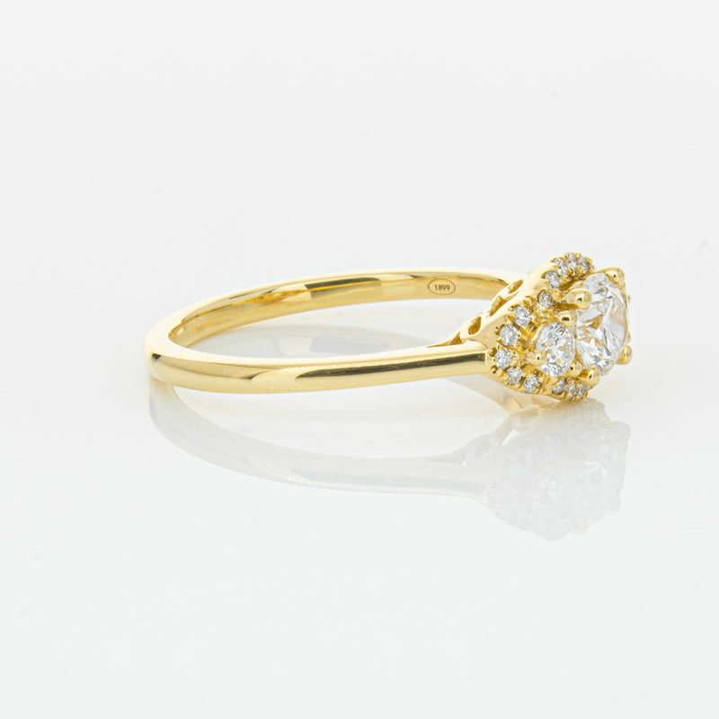 18ct Yellow Gold .44ct Diamond Posie Ring-Ring-Walker & Hall