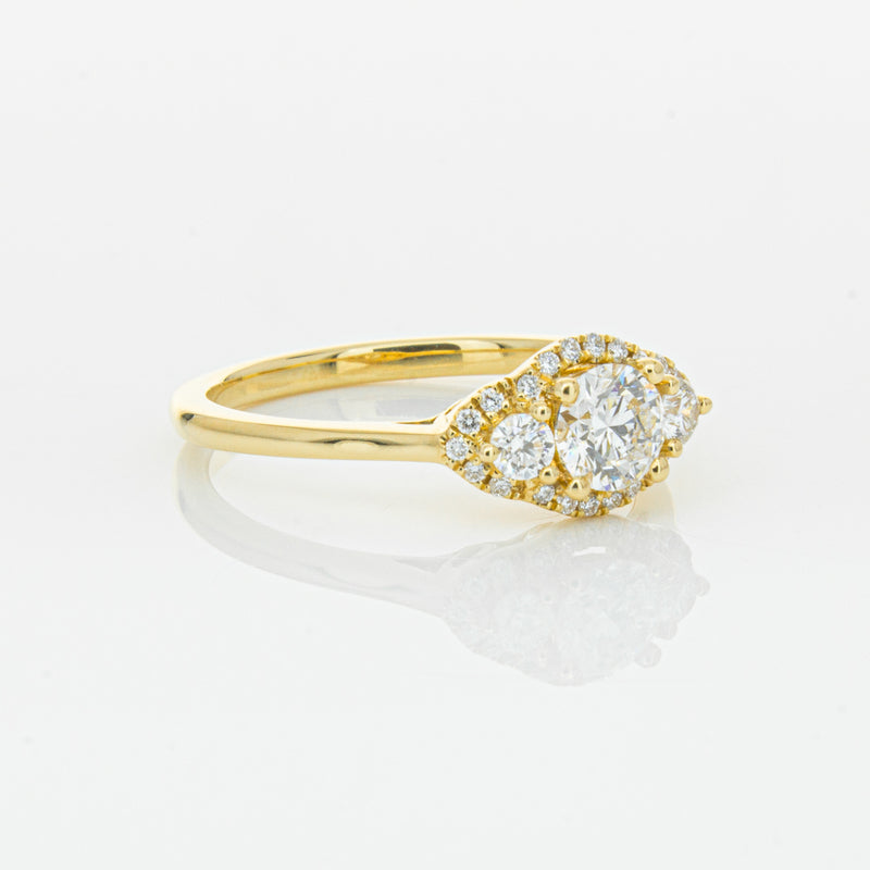 18ct Yellow Gold .44ct Diamond Posie Ring-Ring-Walker & Hall