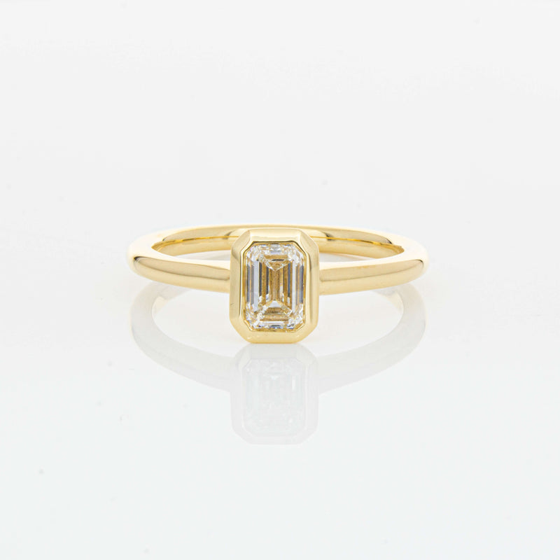 18ct Yellow Gold .70ct Emerald Cut Diamond Natalia Ring-Ring-Walker & Hall
