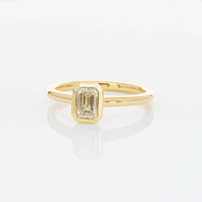 18ct Yellow Gold .70ct Emerald Cut Diamond Natalia Ring-Ring-Walker & Hall