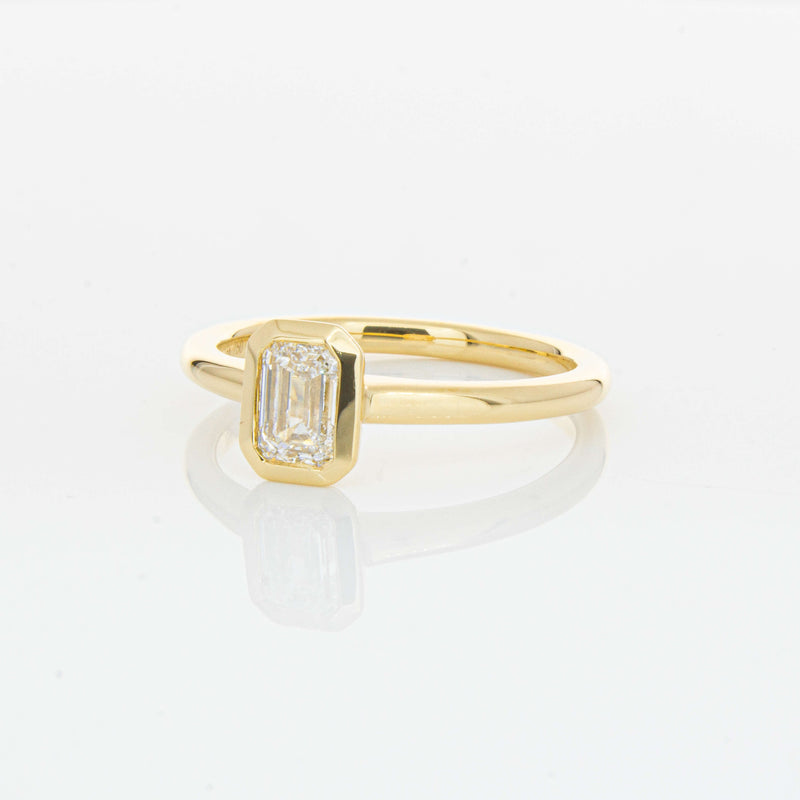 18ct Yellow Gold .70ct Emerald Cut Diamond Natalia Ring-Ring-Walker & Hall