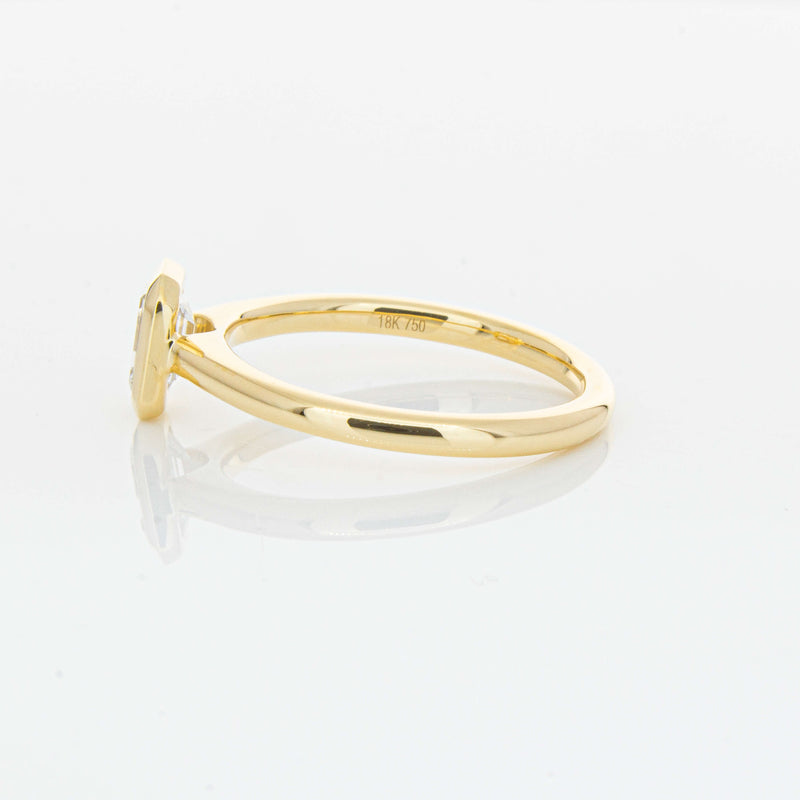 18ct Yellow Gold .70ct Emerald Cut Diamond Natalia Ring-Ring-Walker & Hall