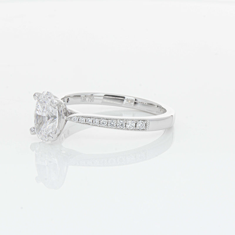 18ct White Gold 1.01ct Oval Cut Diamond Zenith Ring-Ring-Walker & Hall