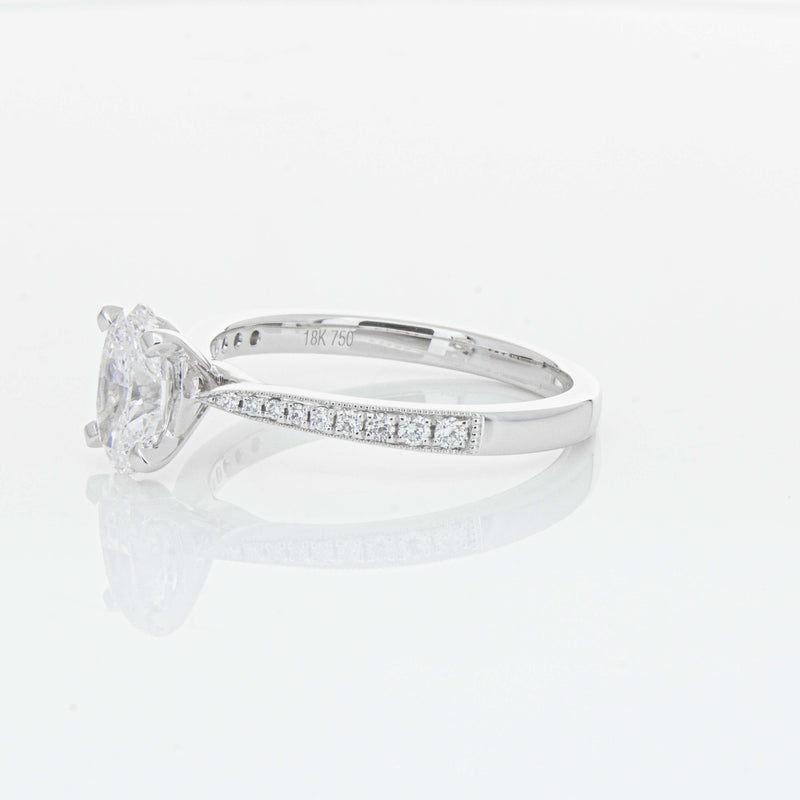 18ct White Gold 1.01ct Oval Cut Diamond Zenith Ring-Ring-Walker & Hall