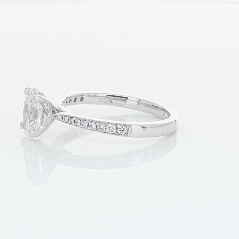 18ct White Gold 1.01ct Oval Cut Diamond Zenith Ring-Ring-Walker & Hall