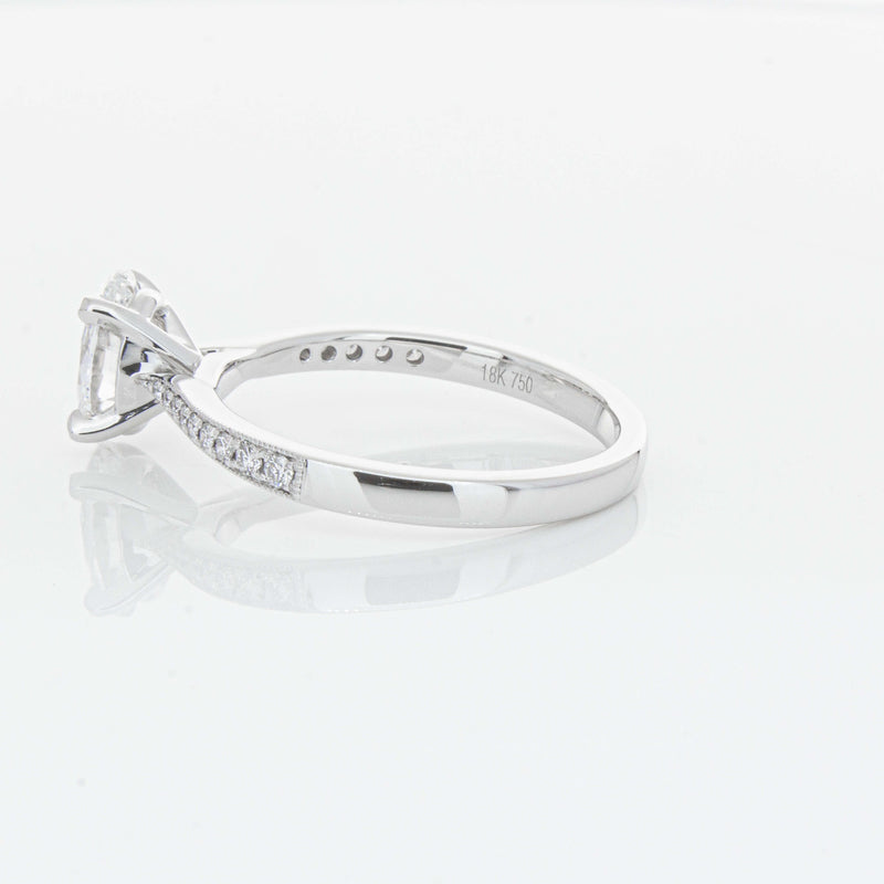 18ct White Gold 1.01ct Oval Cut Diamond Zenith Ring-Ring-Walker & Hall