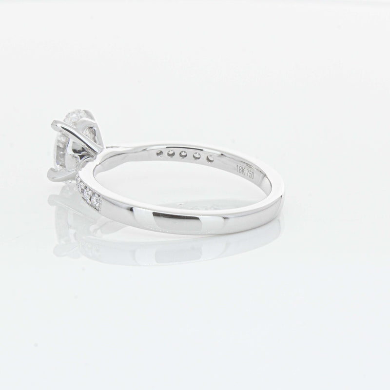 18ct White Gold 1.01ct Oval Cut Diamond Zenith Ring-Ring-Walker & Hall