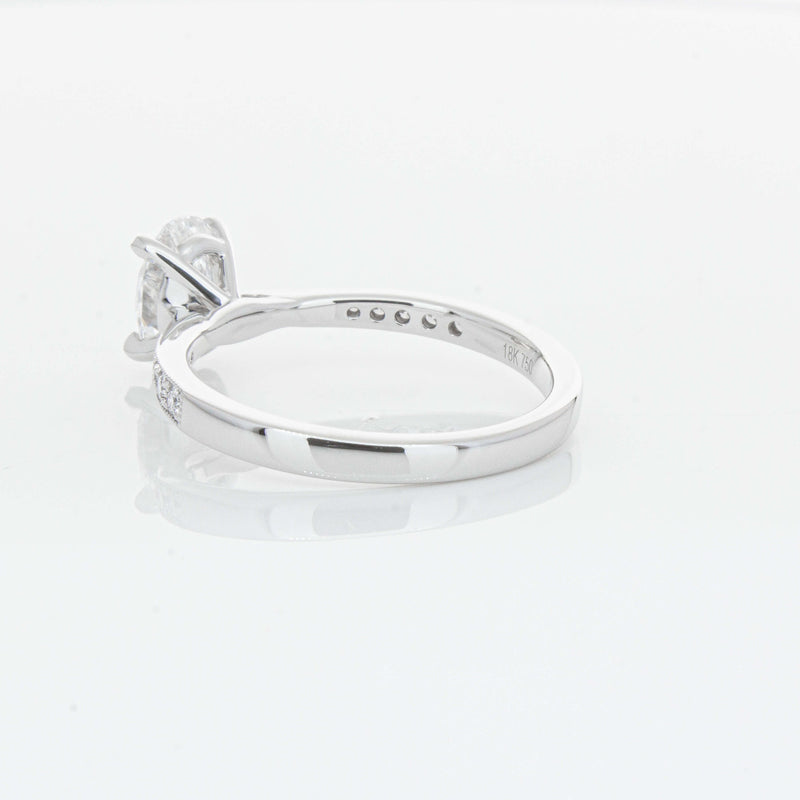 18ct White Gold 1.01ct Oval Cut Diamond Zenith Ring-Ring-Walker & Hall