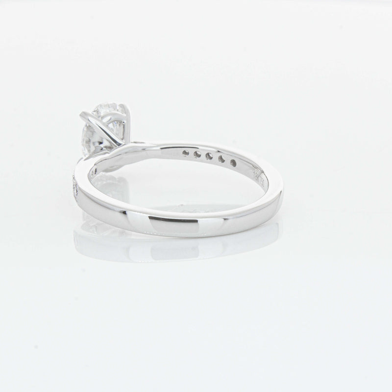 18ct White Gold 1.01ct Oval Cut Diamond Zenith Ring-Ring-Walker & Hall
