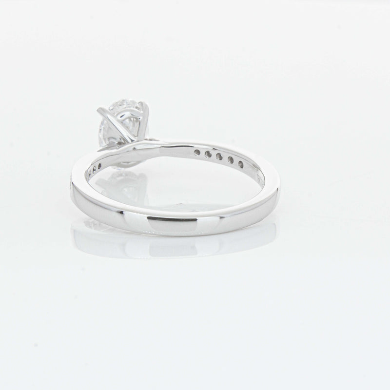 18ct White Gold 1.01ct Oval Cut Diamond Zenith Ring-Ring-Walker & Hall
