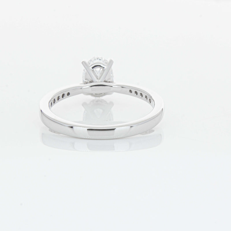 18ct White Gold 1.01ct Oval Cut Diamond Zenith Ring-Ring-Walker & Hall