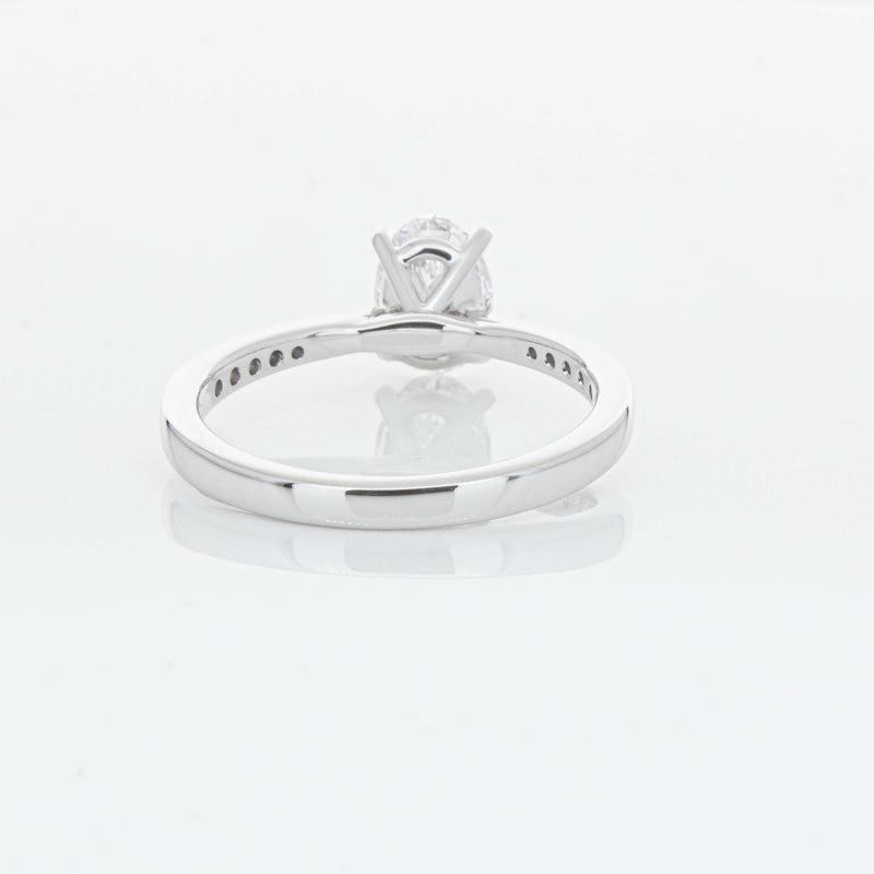 18ct White Gold 1.01ct Oval Cut Diamond Zenith Ring-Ring-Walker & Hall