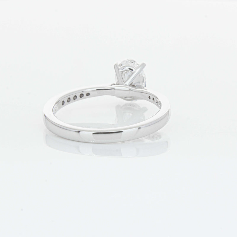 18ct White Gold 1.01ct Oval Cut Diamond Zenith Ring-Ring-Walker & Hall