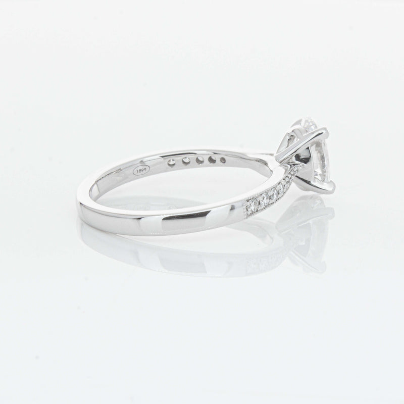 18ct White Gold 1.01ct Oval Cut Diamond Zenith Ring-Ring-Walker & Hall