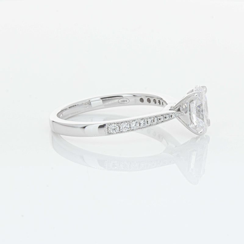 18ct White Gold 1.01ct Oval Cut Diamond Zenith Ring-Ring-Walker & Hall
