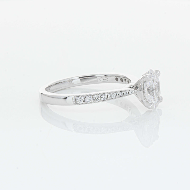 18ct White Gold 1.01ct Oval Cut Diamond Zenith Ring-Ring-Walker & Hall