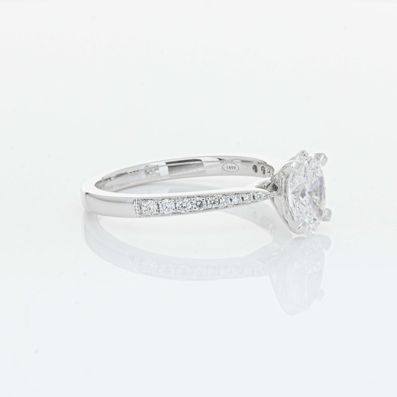18ct White Gold 1.01ct Oval Cut Diamond Zenith Ring-Ring-Walker & Hall