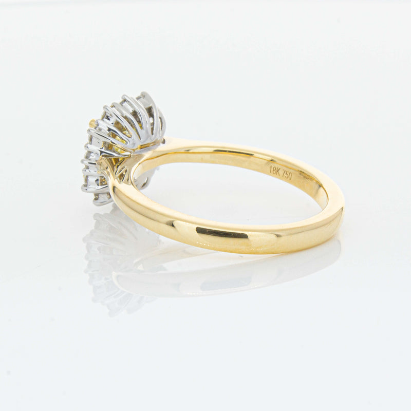 18ct Yellow Gold 1.23ct Cushion Cut Yellow Diamond Belle Ring-Ring-Walker & Hall