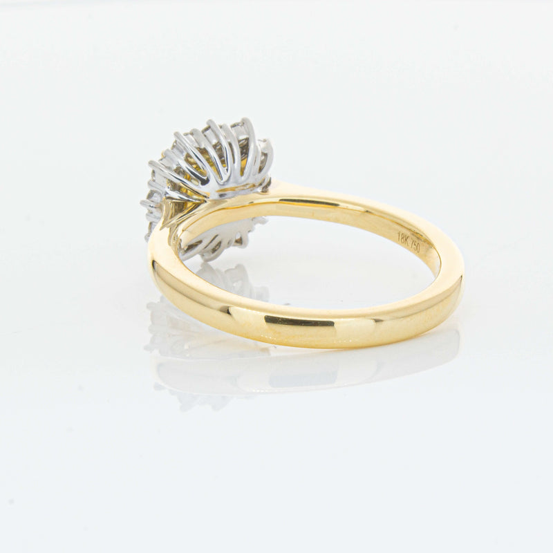 18ct Yellow Gold 1.23ct Cushion Cut Yellow Diamond Belle Ring-Ring-Walker & Hall