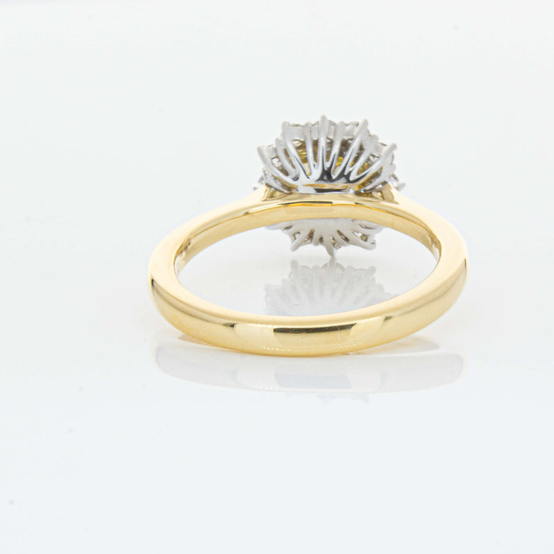18ct Yellow Gold 1.23ct Cushion Cut Yellow Diamond Belle Ring-Ring-Walker & Hall