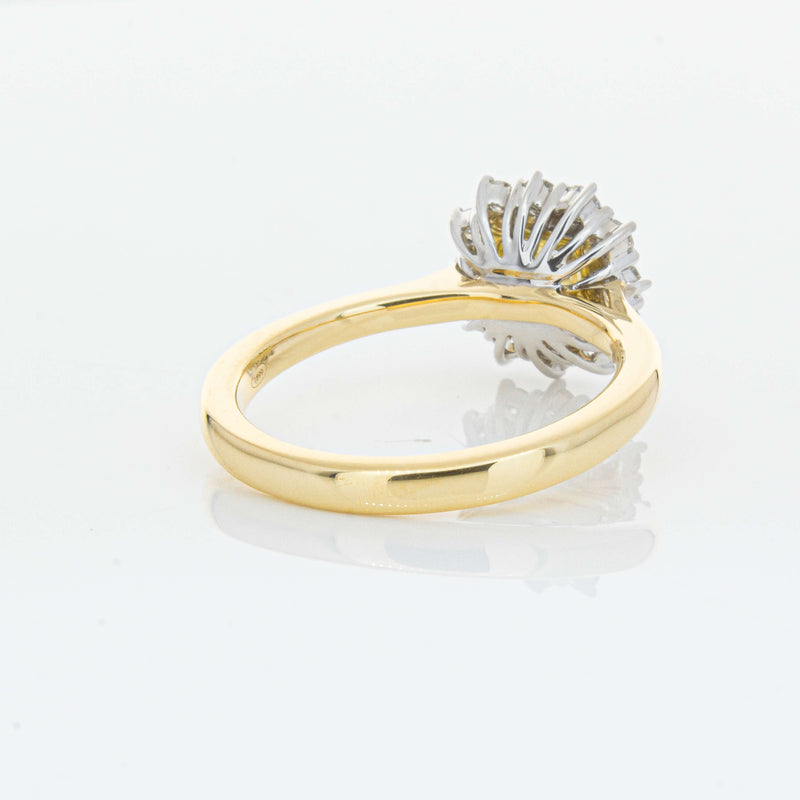 18ct Yellow Gold 1.23ct Cushion Cut Yellow Diamond Belle Ring-Ring-Walker & Hall