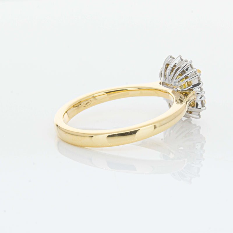 18ct Yellow Gold 1.23ct Cushion Cut Yellow Diamond Belle Ring-Ring-Walker & Hall