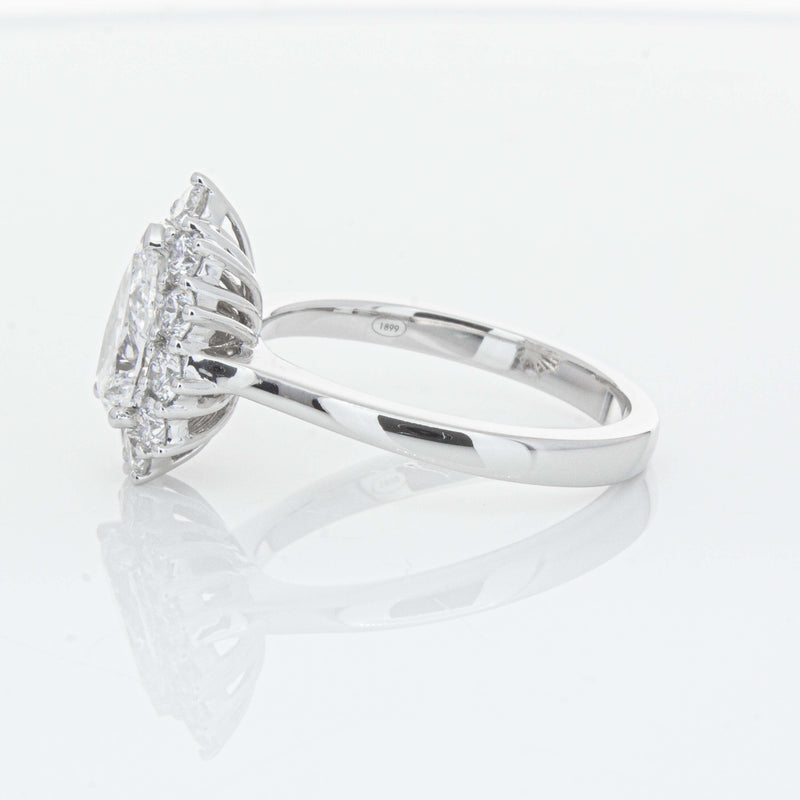 18ct White Gold Pear-Cut Diamond Belle Ring-Ring-Walker & Hall