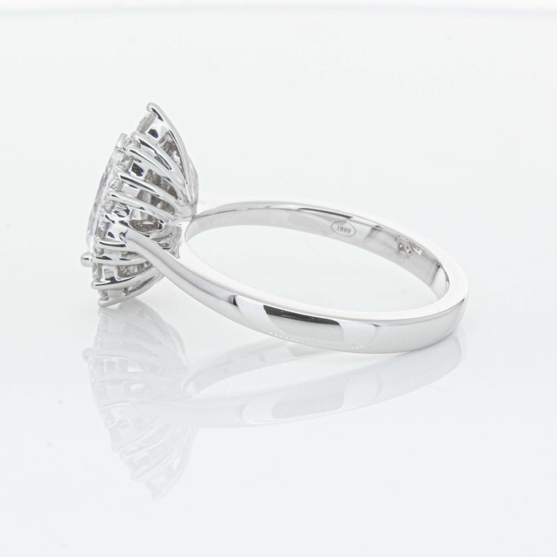 18ct White Gold Pear-Cut Diamond Belle Ring-Ring-Walker & Hall