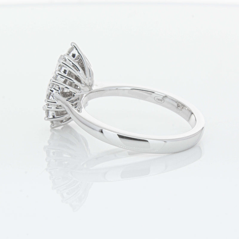 18ct White Gold Pear-Cut Diamond Belle Ring-Ring-Walker & Hall