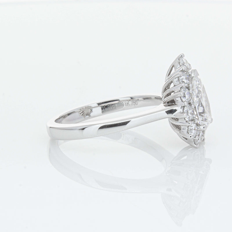 18ct White Gold Pear-Cut Diamond Belle Ring-Ring-Walker & Hall