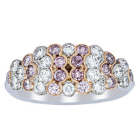 Deja Vu Platinum and Rose Gold Pink Diamond Ring-Ring-Walker & Hall