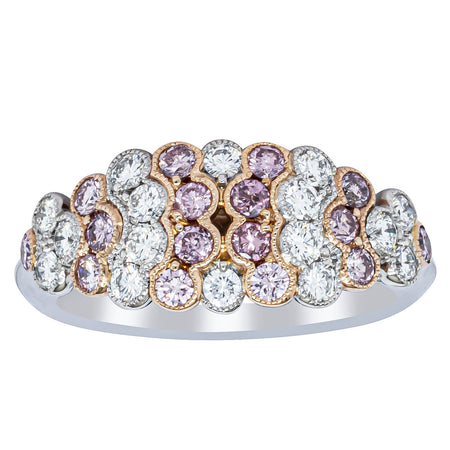 Deja Vu Platinum and Rose Gold Pink Diamond Ring-Ring-Walker & Hall