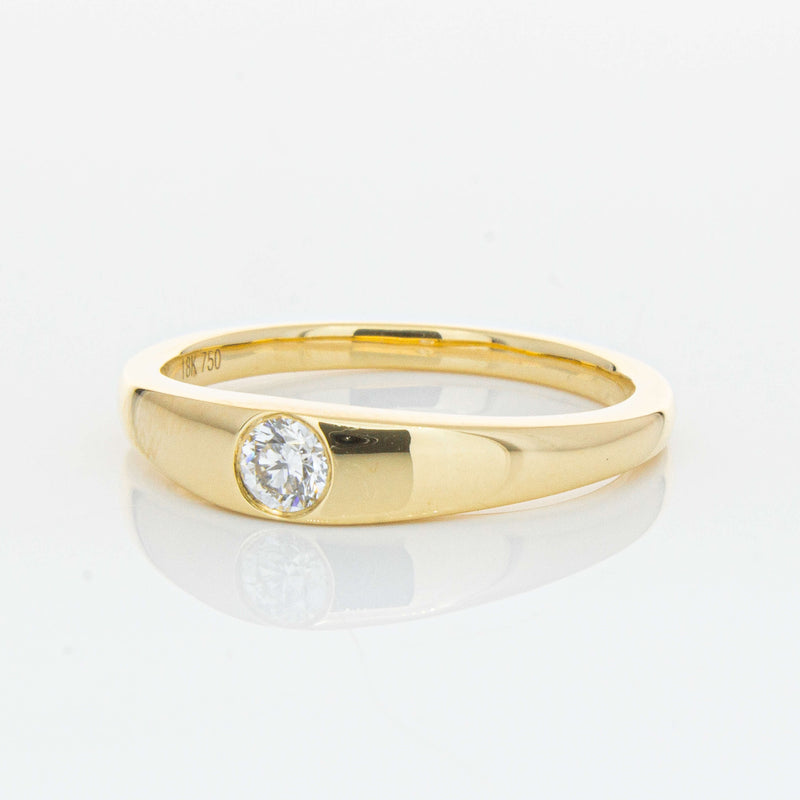 18ct Yellow Gold .16ct Diamond Gypsy Ring-Ring-Walker & Hall