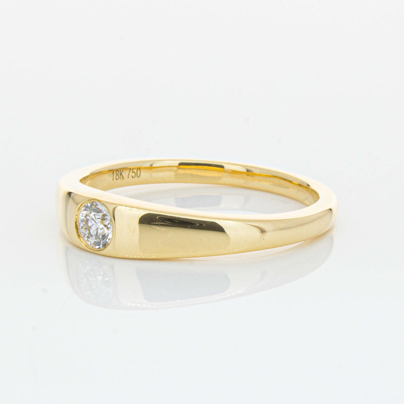18ct Yellow Gold .16ct Diamond Gypsy Ring-Ring-Walker & Hall