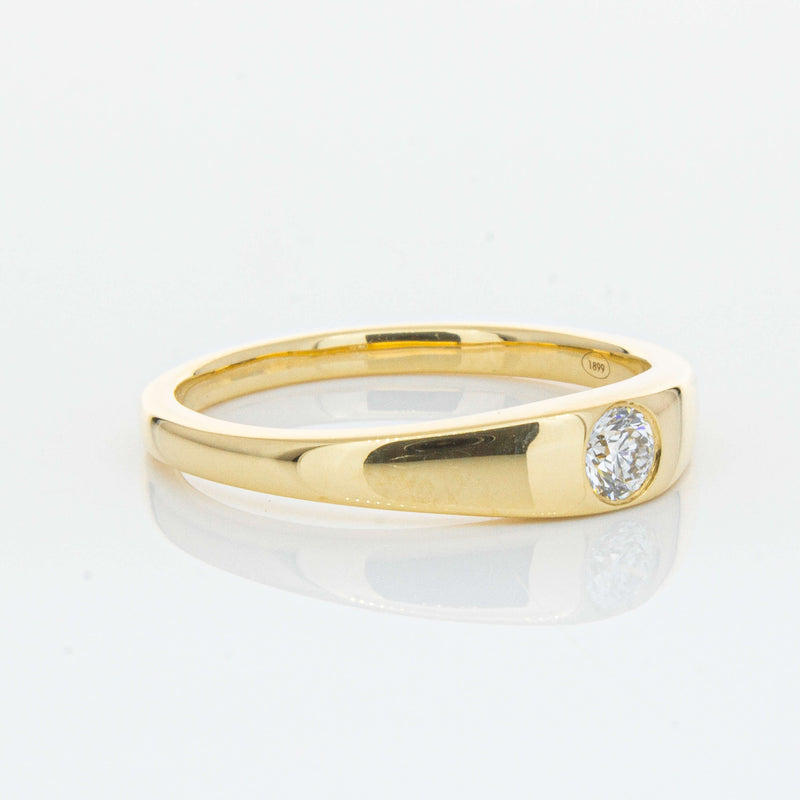 18ct Yellow Gold .16ct Diamond Gypsy Ring-Ring-Walker & Hall