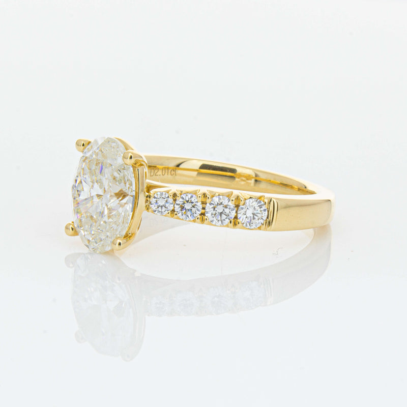 18ct Yellow Gold 2.01ct Oval Diamond Phoenix Ring-Ring-Walker & Hall