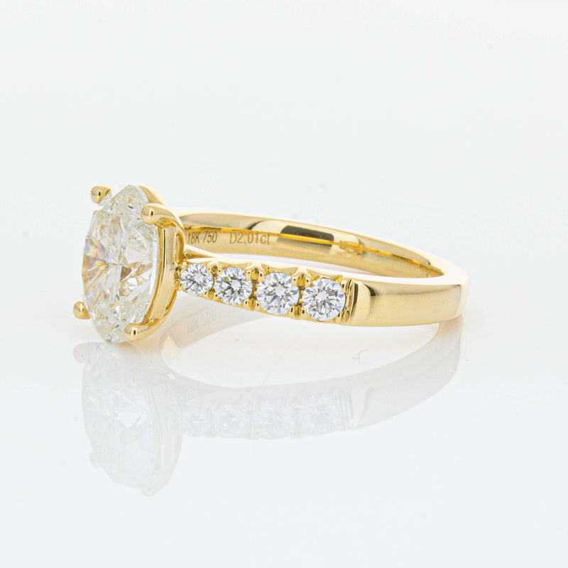 18ct Yellow Gold 2.01ct Oval Diamond Phoenix Ring-Ring-Walker & Hall