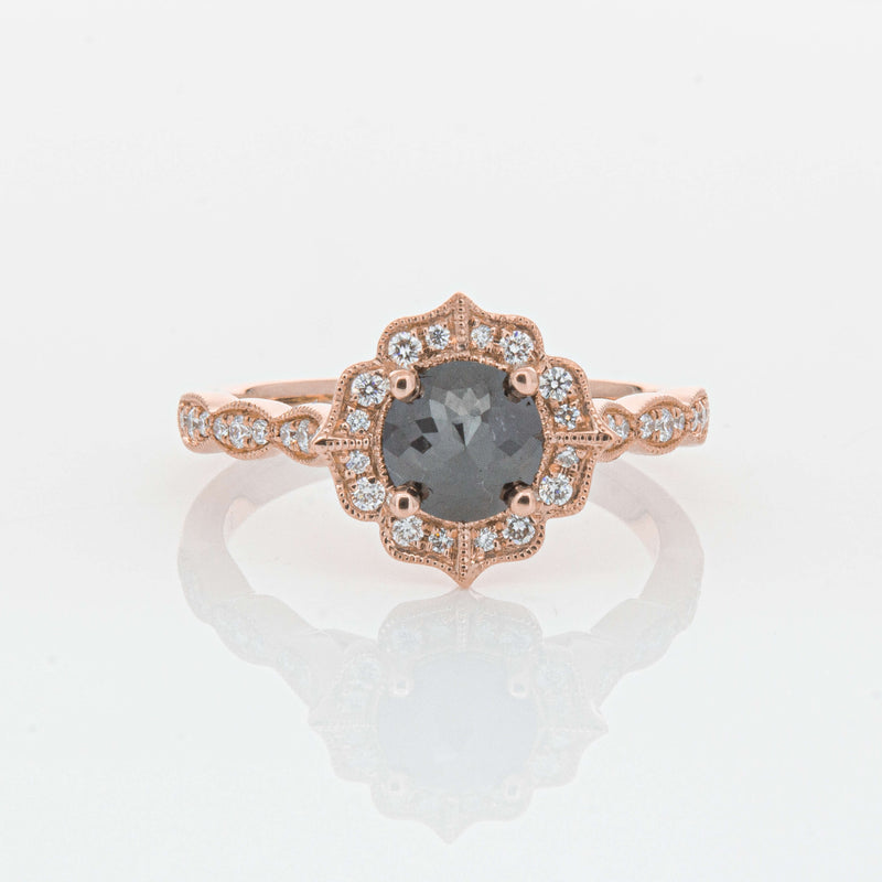 18ct Rose Gold .61ct Black Diamond Paramount Ring-Ring-Walker & Hall