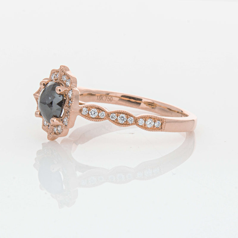 18ct Rose Gold .61ct Black Diamond Paramount Ring-Ring-Walker & Hall