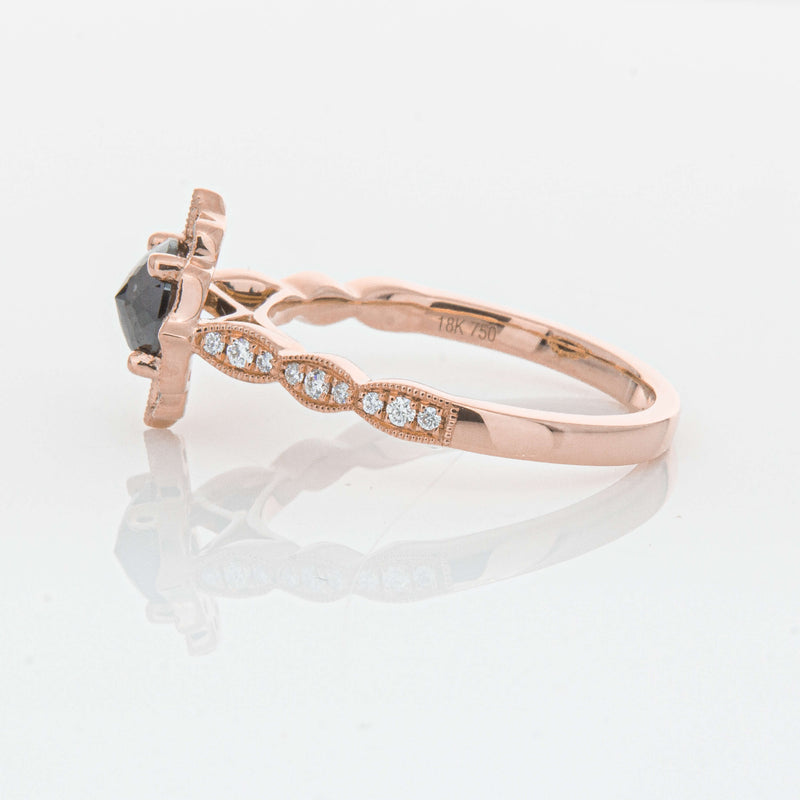 18ct Rose Gold .61ct Black Diamond Paramount Ring-Ring-Walker & Hall