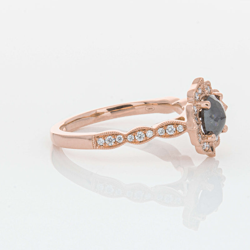 18ct Rose Gold .61ct Black Diamond Paramount Ring-Ring-Walker & Hall