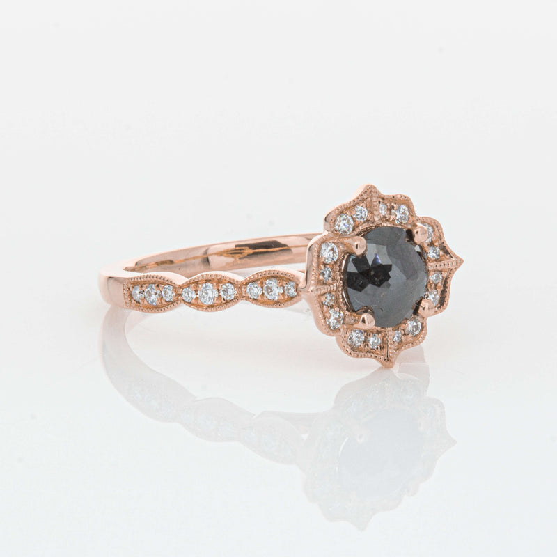18ct Rose Gold .61ct Black Diamond Paramount Ring-Ring-Walker & Hall