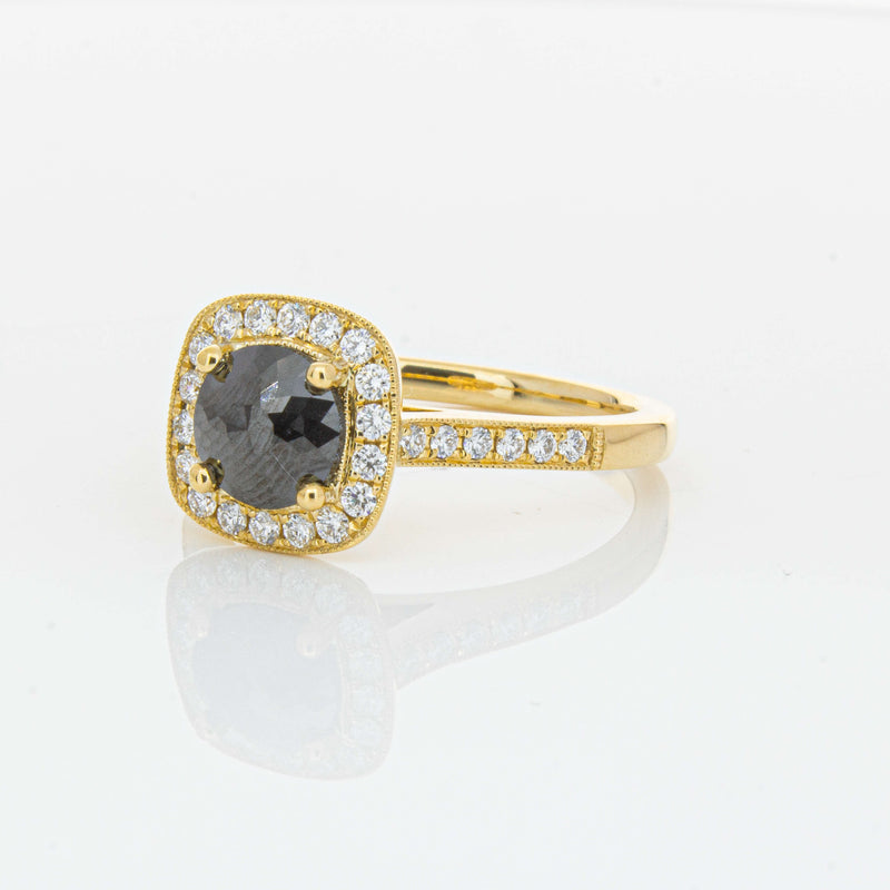 18ct Yellow Gold Black Diamond Aurora Ring-Ring-Walker & Hall
