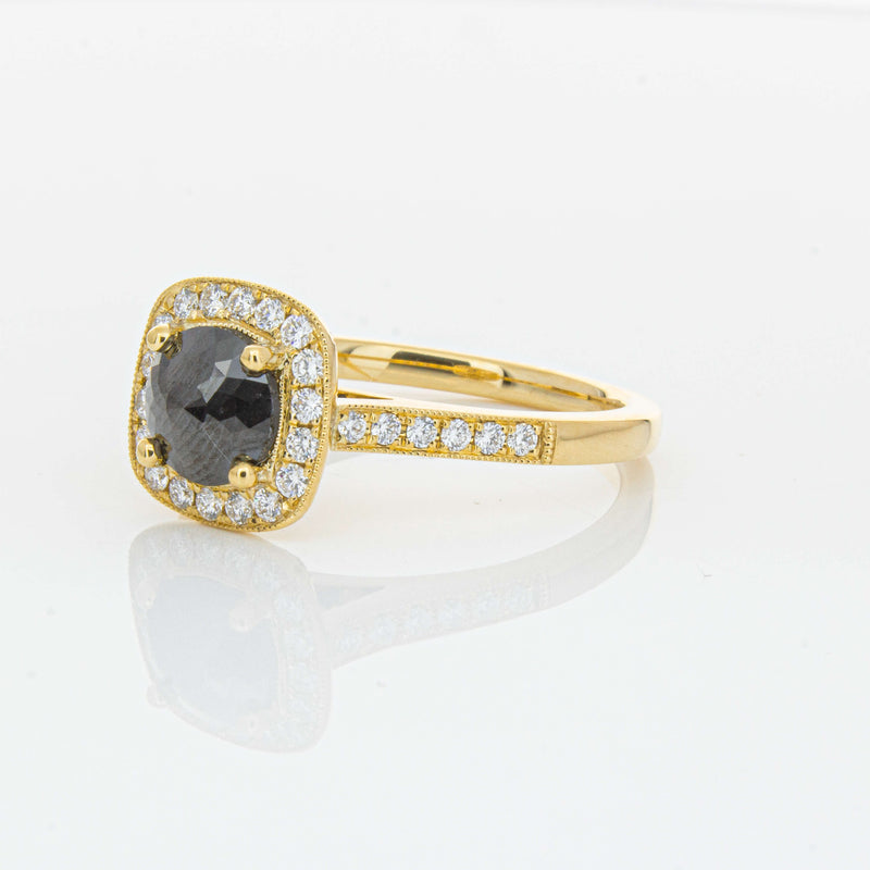 18ct Yellow Gold Black Diamond Aurora Ring-Ring-Walker & Hall