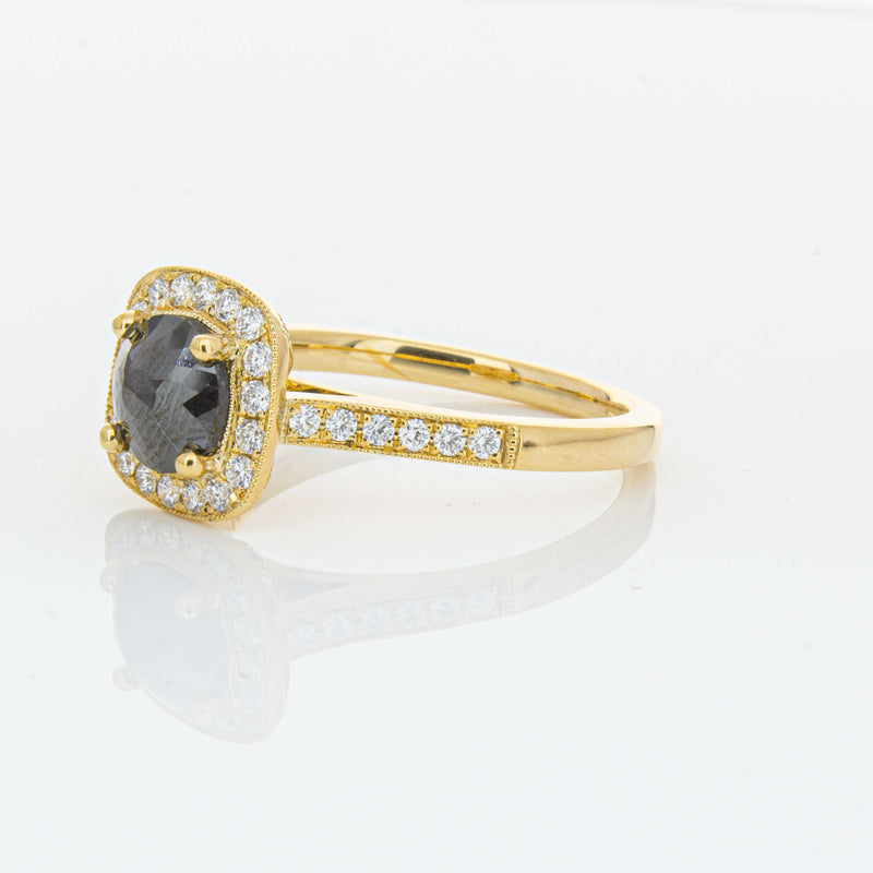 18ct Yellow Gold Black Diamond Aurora Ring-Ring-Walker & Hall