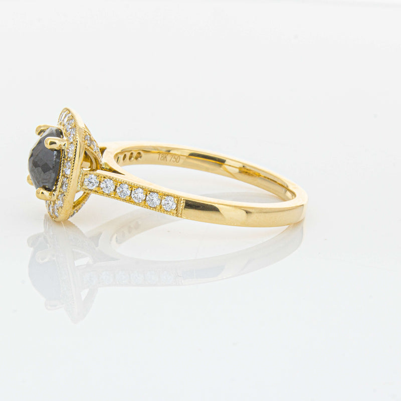 18ct Yellow Gold Black Diamond Aurora Ring-Ring-Walker & Hall