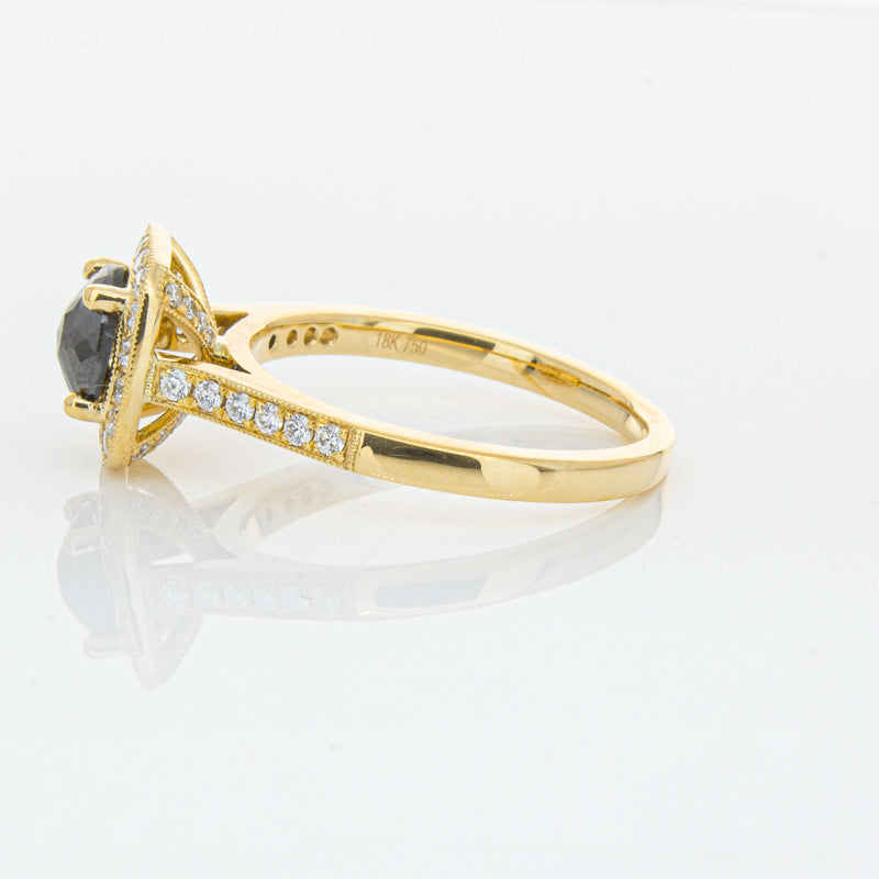 18ct Yellow Gold Black Diamond Aurora Ring-Ring-Walker & Hall